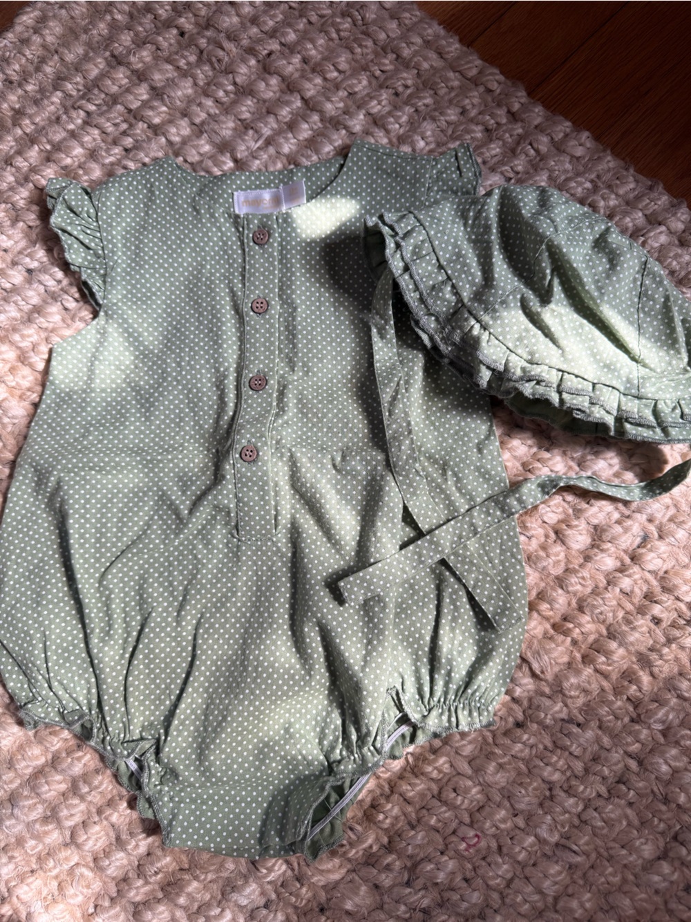 Mayoral Olive Green Polka Dot Button-Down Top